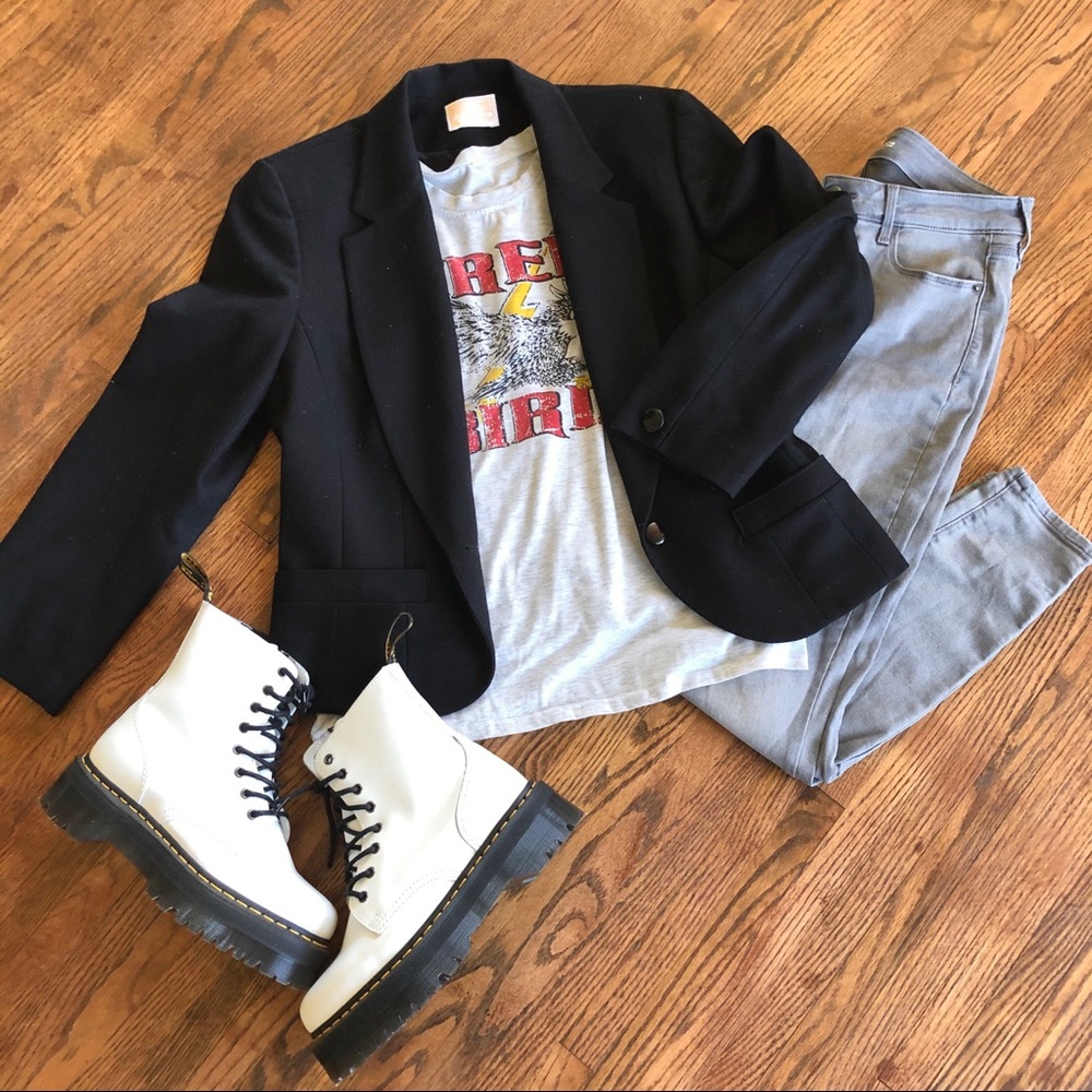 VTG Womens Pendleton 80s 90s Black Wool Blazer LG